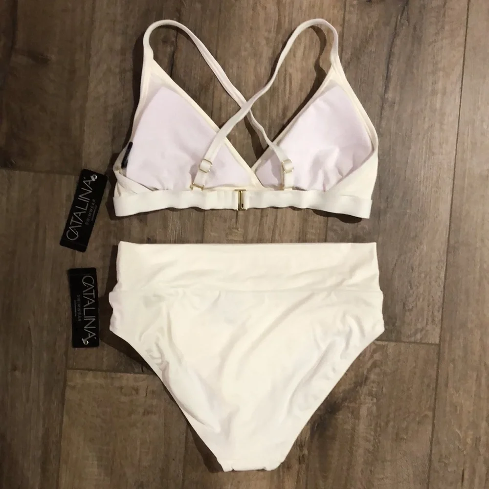 NWT! - CATALINA SWIMWEAR Cream & Gold Bikini Set